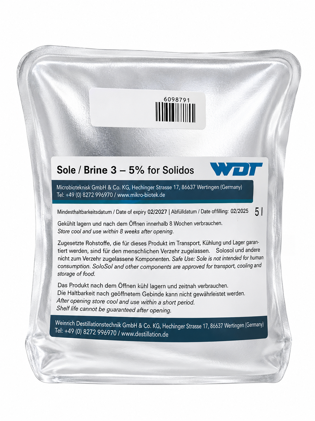 Brine Solution 5% -SOLDOS - 5KG