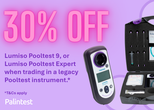 30% off Lumiso Pooltest 9 or Pooltest Expert when trading in a legacy Pooltest instrument – Palintest promotion via DaleSauna Consumables